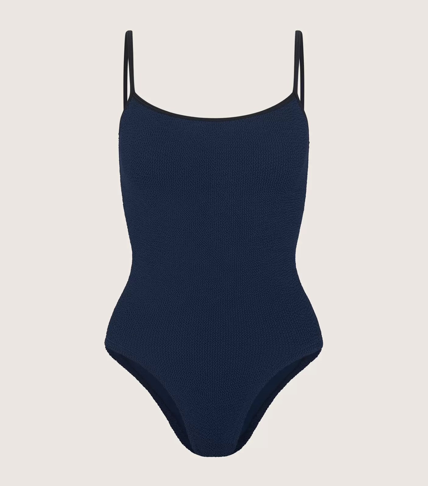 Hunza G Scoop Neck-Pamela Swim Contrast - Navy/Black