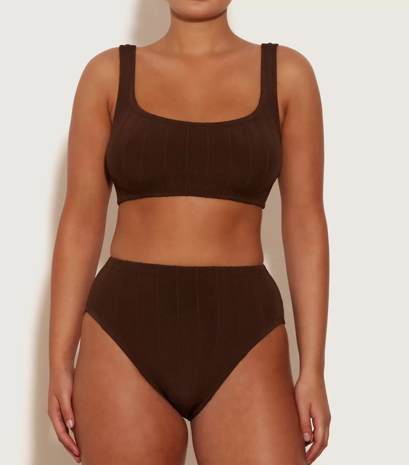 Hunza G Bikini Sets | Bralette-Patricia Nile Bikini - Metallic Chocolate