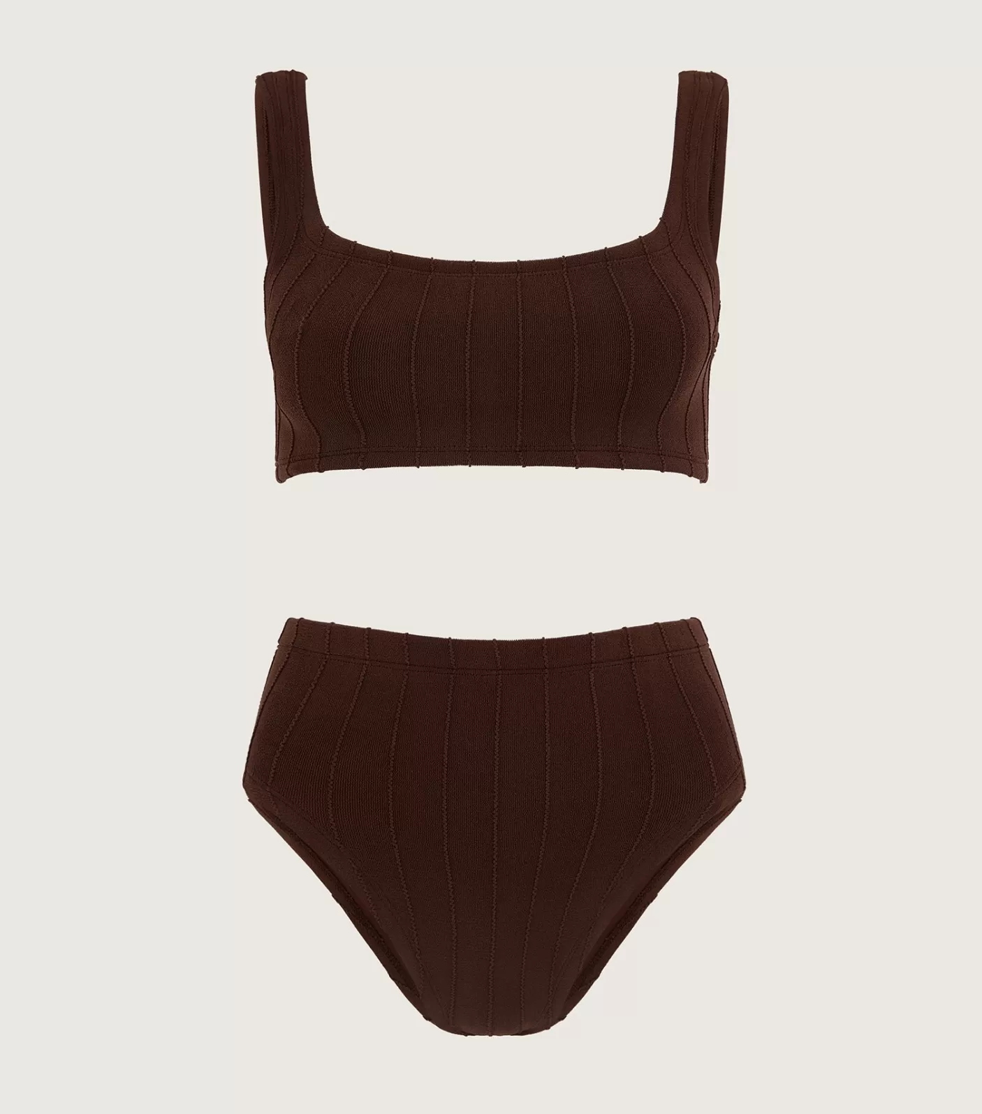 Hunza G Bikini Sets | Bralette-Patricia Nile Bikini - Metallic Chocolate