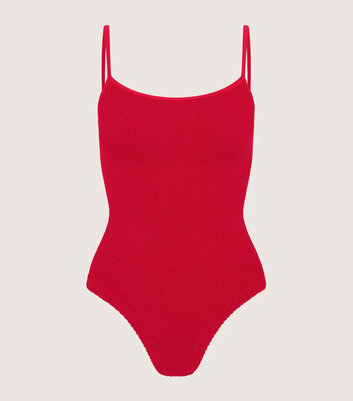 Hunza G Scoop Neck-Petra Swim - Red