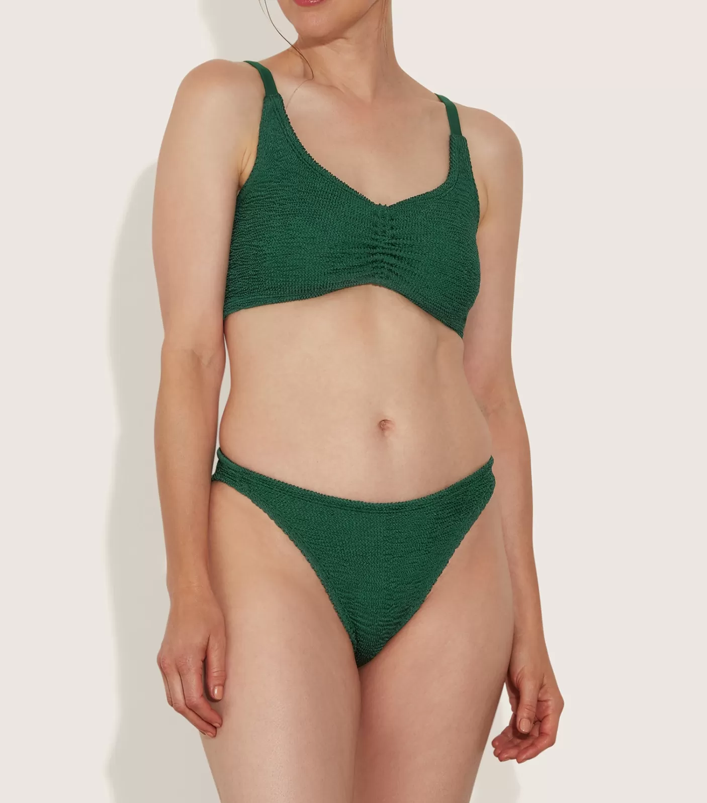 Hunza G Bikini Sets-Post Mastectomy Bikini - Metallic Forest Green