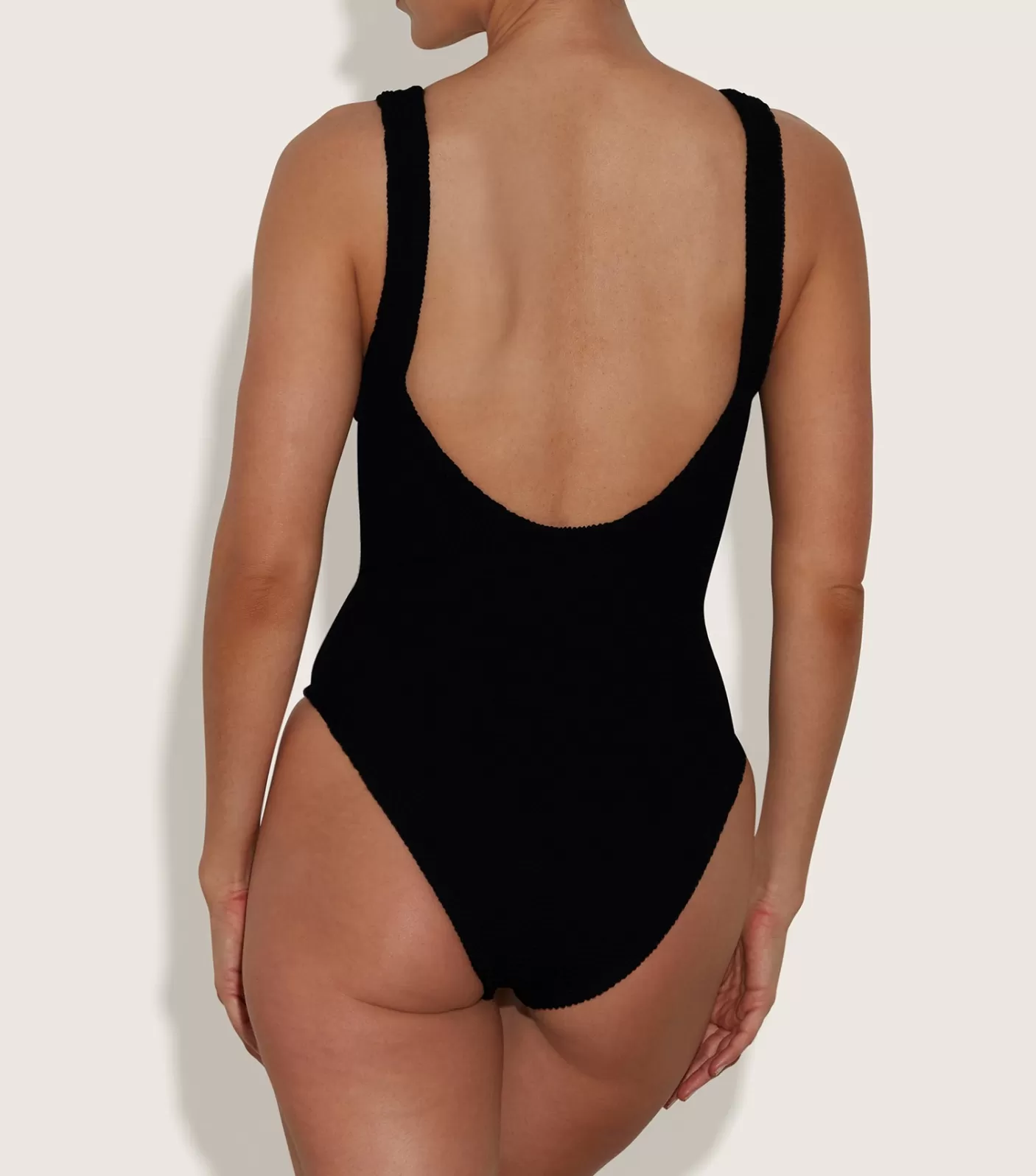 Hunza G V Neck-Sadie Swim - Black