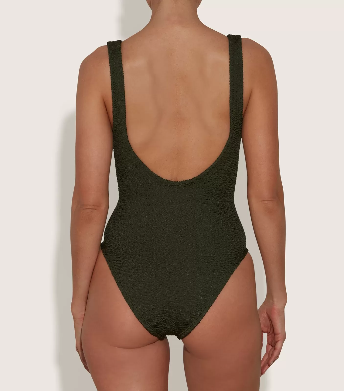 Hunza G V Neck-Sadie Swim - Metallic Khaki