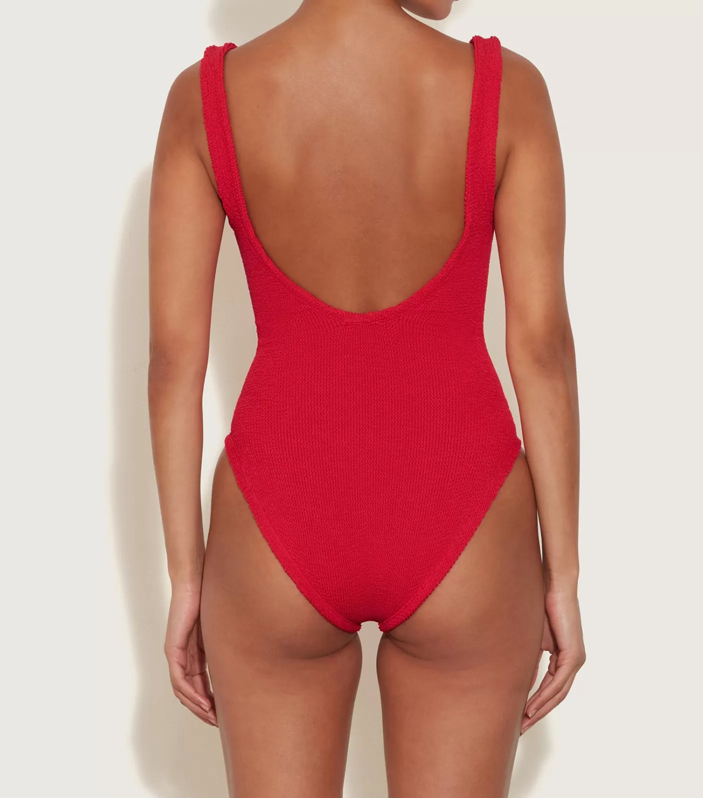 Hunza G V Neck-Sadie Swim - Red