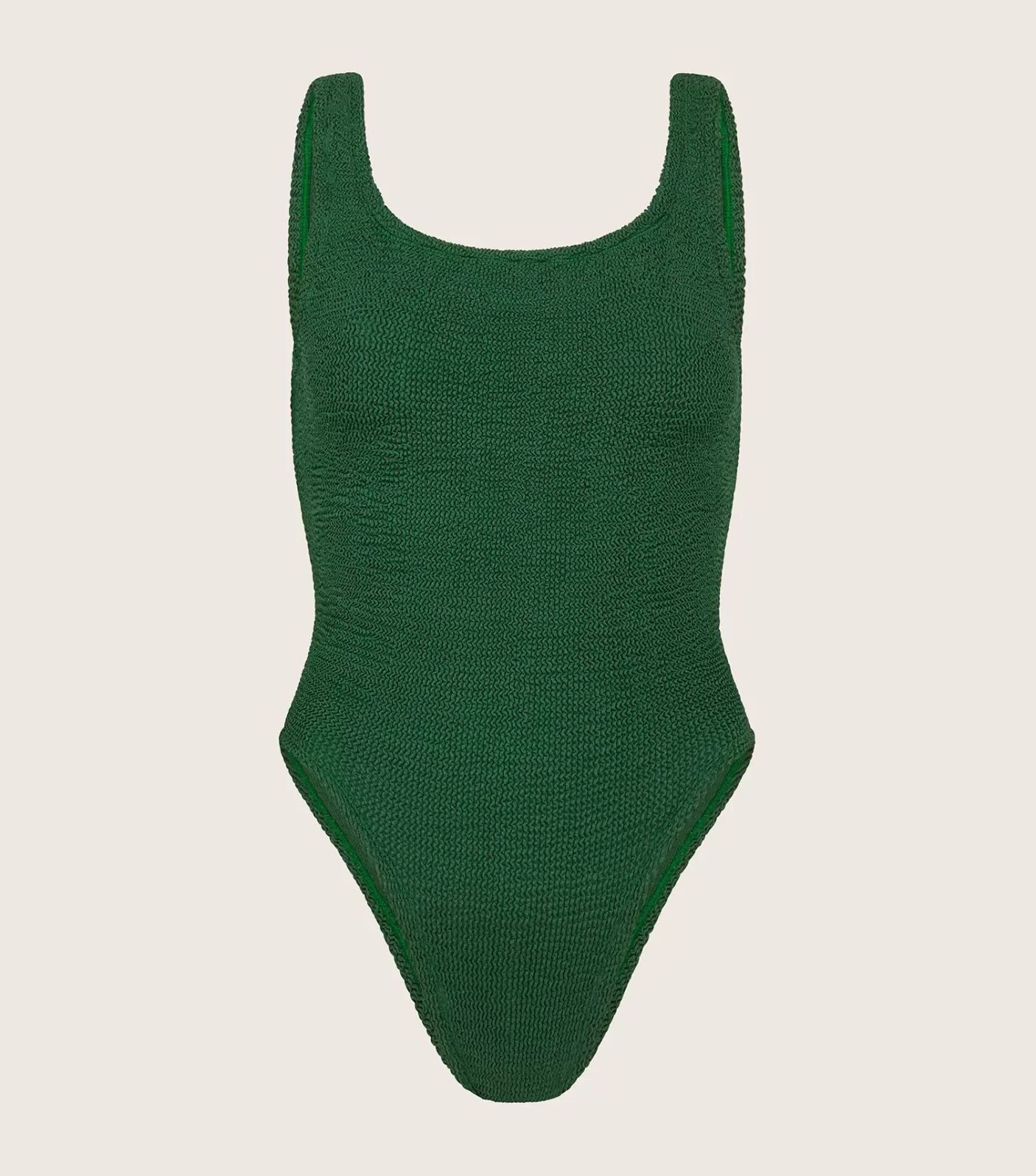 Hunza G Square Neck-Square Neck Swim - Metallic Forest Green