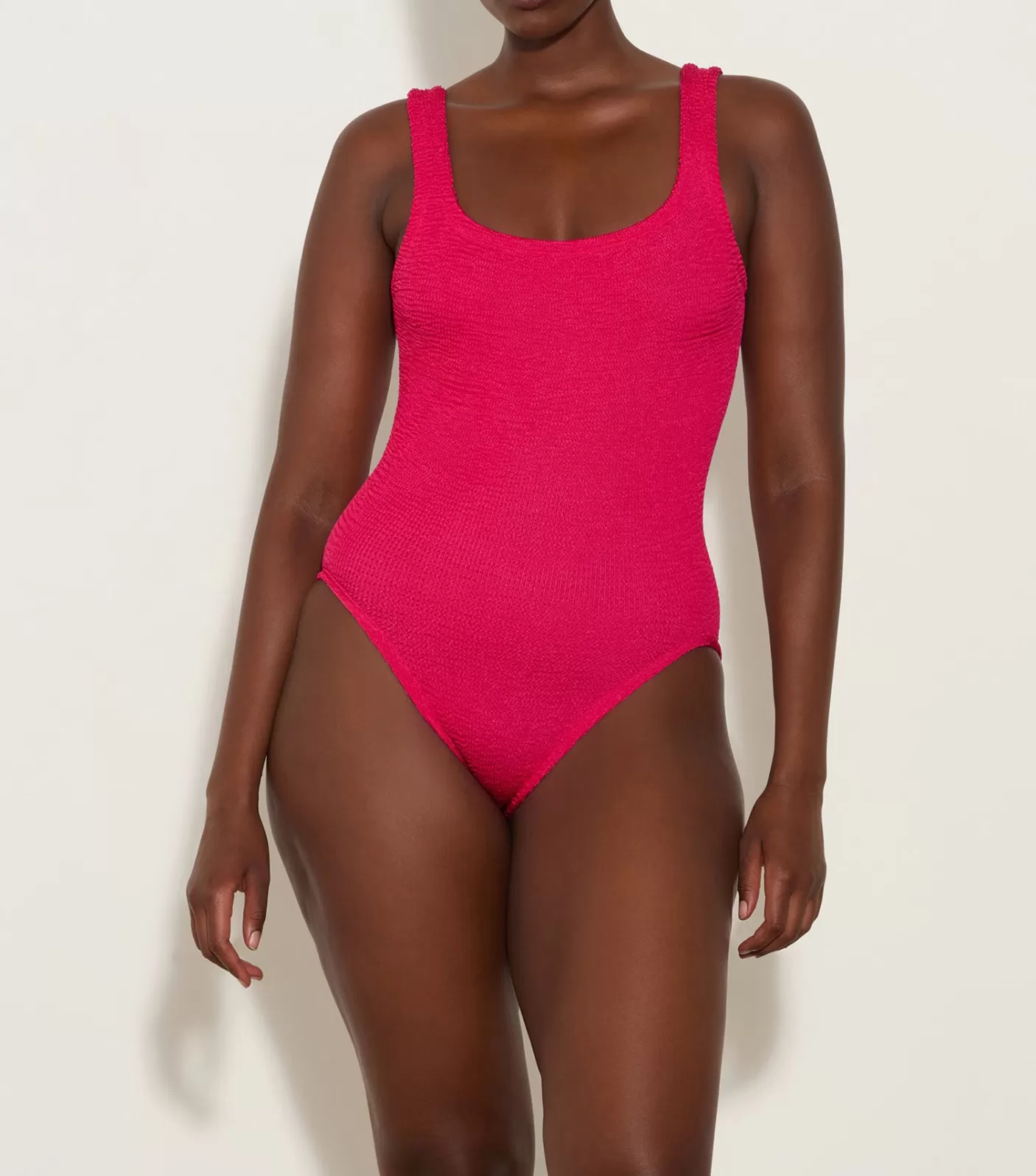 Hunza G Square Neck-Square Neck Swim - Metallic Raspberry