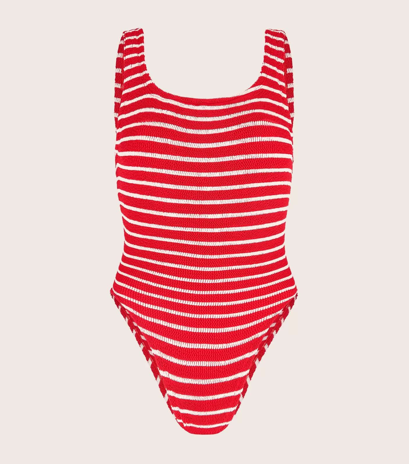 Hunza G Square Neck-Square Neck Swim - Red/White Stripe