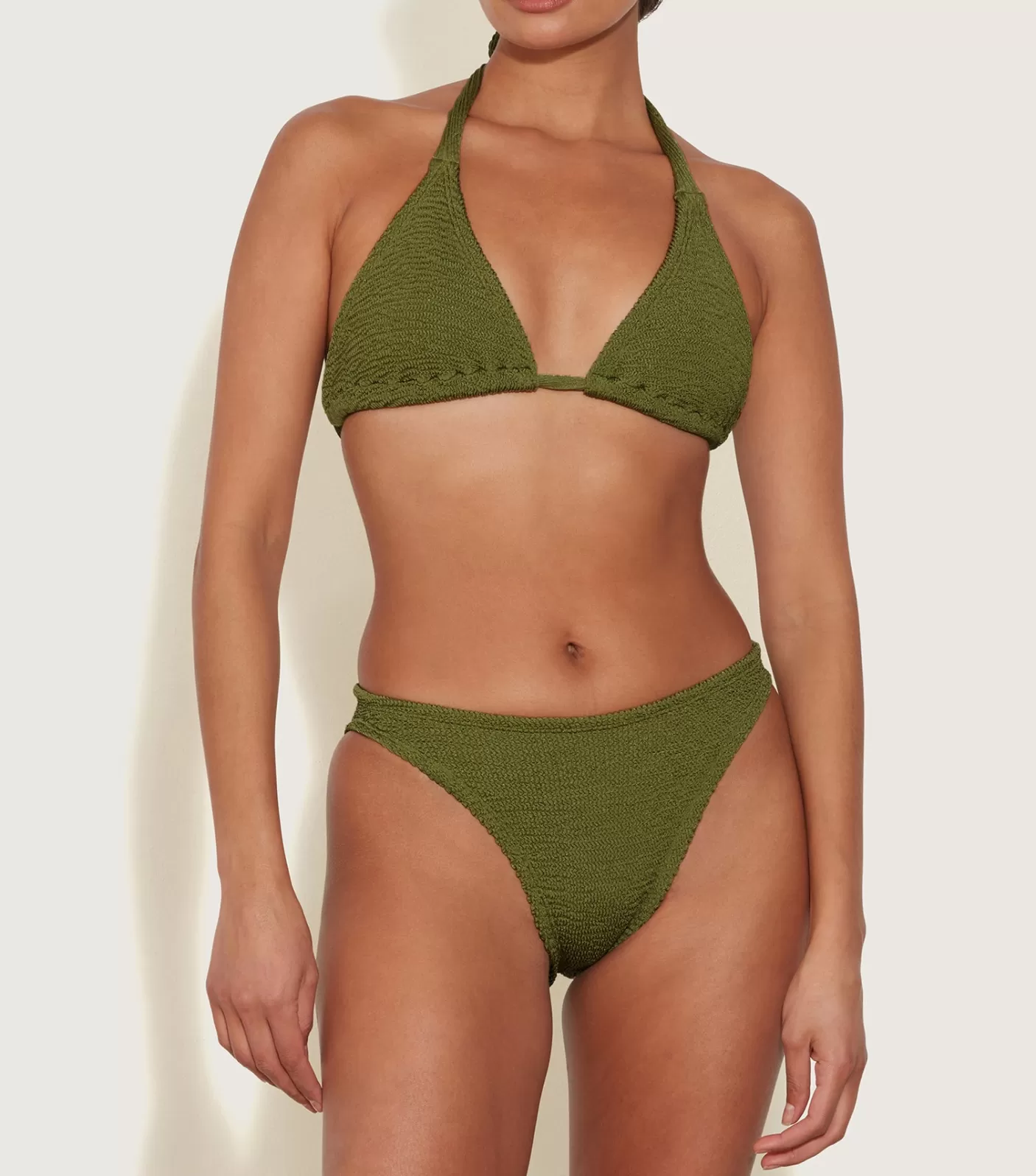 Hunza G Triangle | Bikini Sets-Tammy Bikini - Metallic Moss