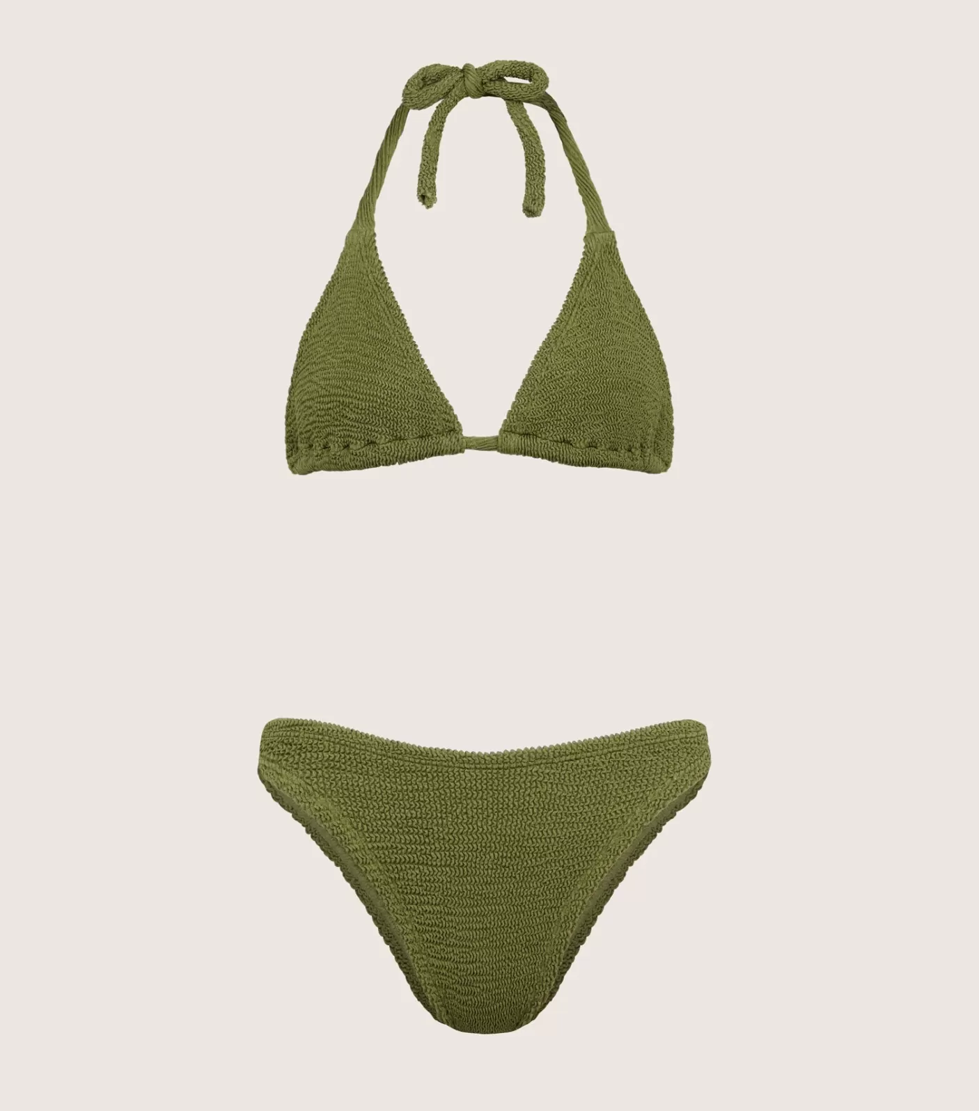 Hunza G Triangle | Bikini Sets-Tammy Bikini - Metallic Moss