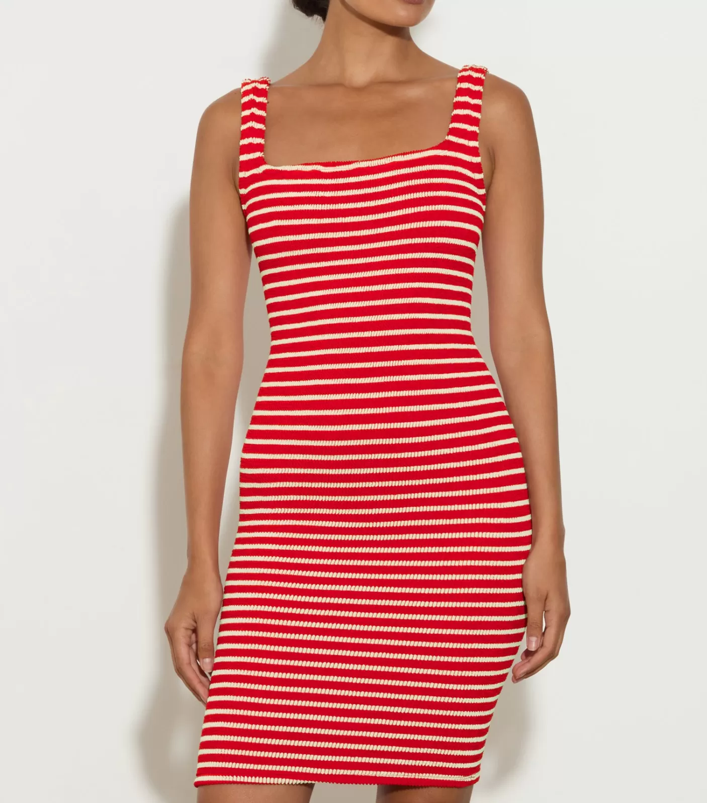 Hunza G Dresses-Tank Dress - Red/White Stripe