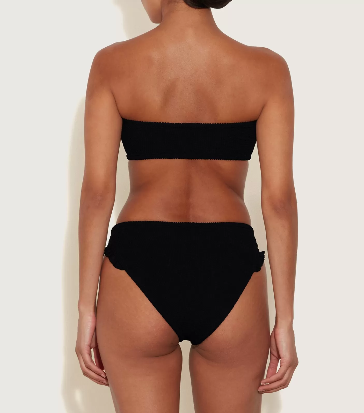 Hunza G Bikini Sets-Tracey Frill Bikini - Black