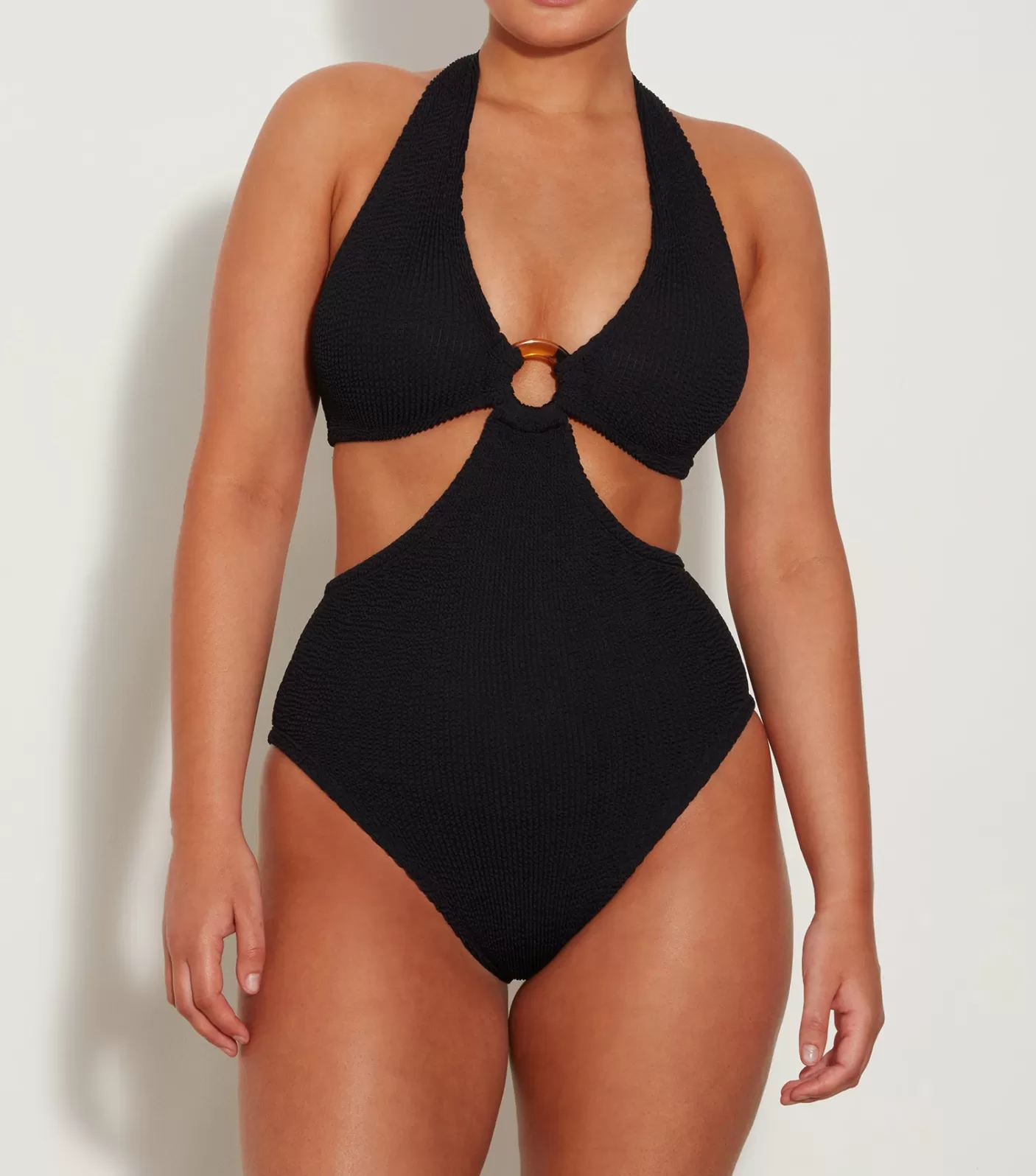 Hunza G V Neck-Ursula Swim - Black