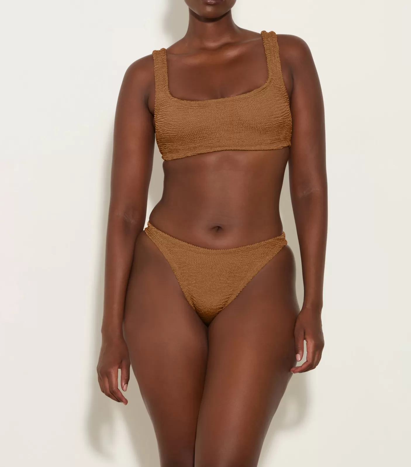 Hunza G Bikini Sets | Bralette-Xandra Bikini - Metallic Cocoa