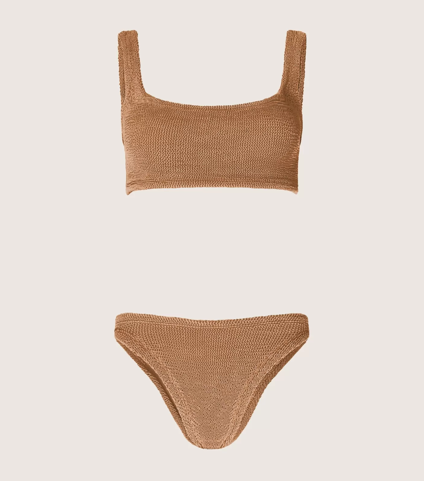 Hunza G Bikini Sets | Bralette-Xandra Bikini - Metallic Cocoa