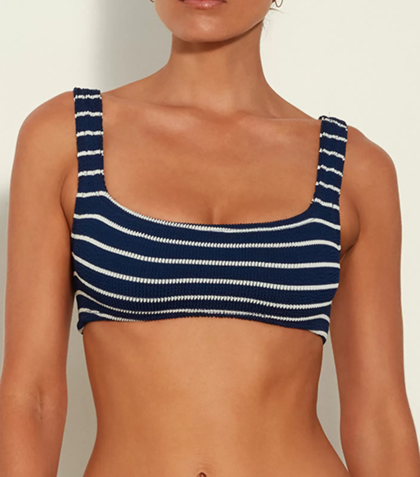 Hunza G Separates | Bralette-Xandra Bikini Top - Navy/White Stripe